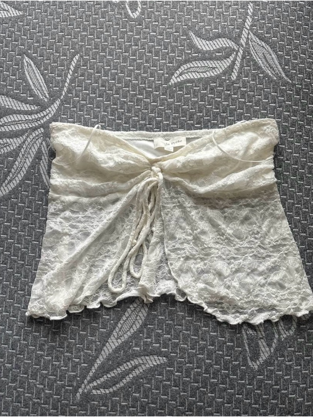 Ivory Lace Tie-Front Bandeau